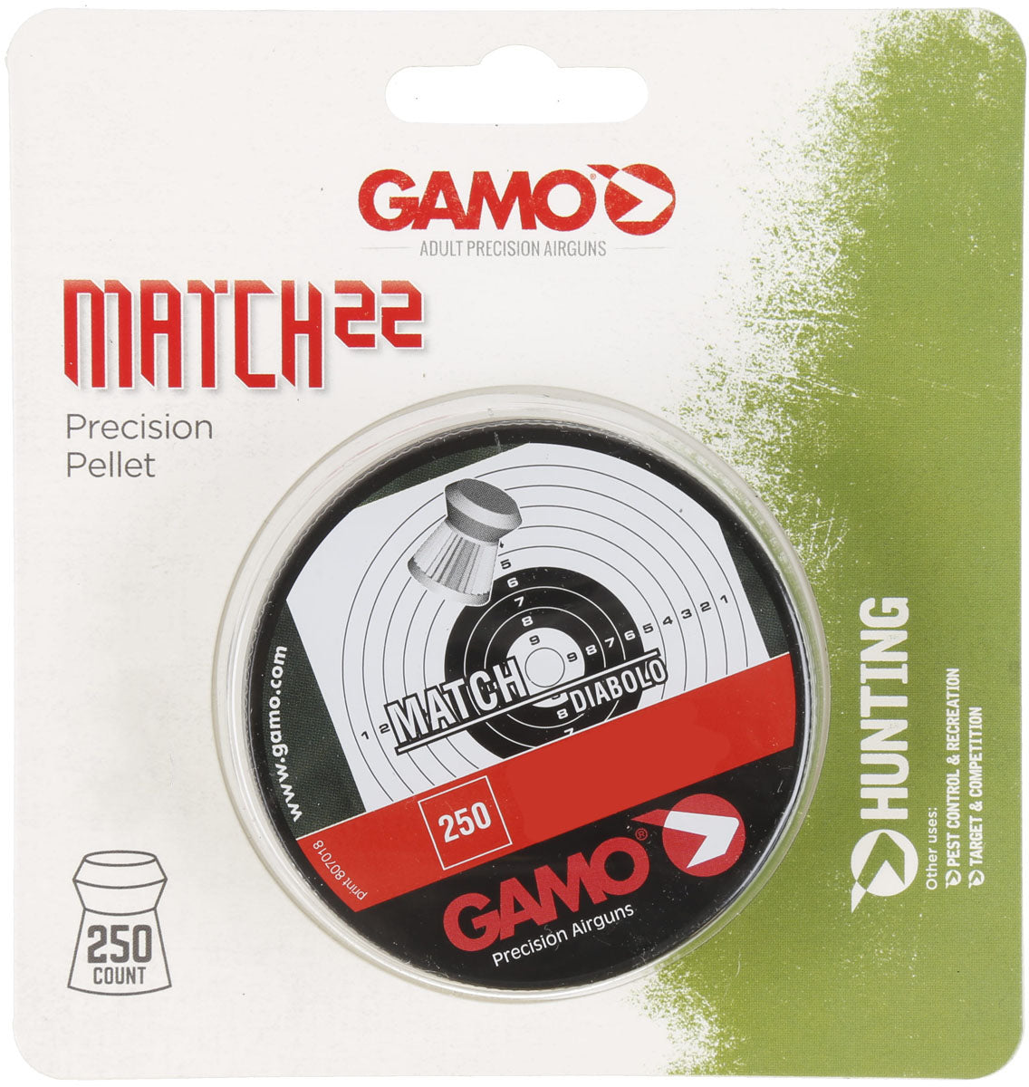 Match Flat Nose Pellets - 250/PK