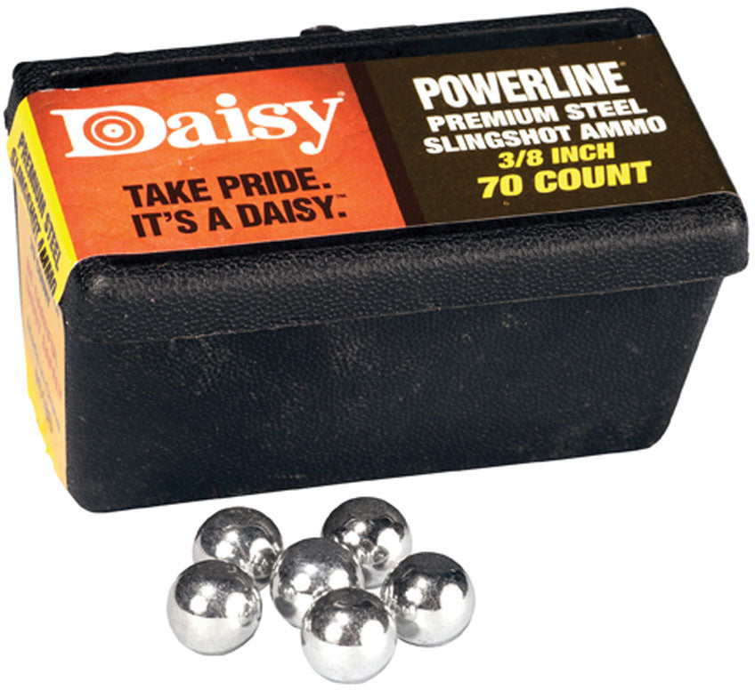 Powerline Premium Steel Slingshot Ammunition - 3/8 in. - 70/Box