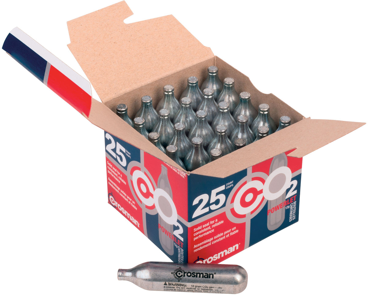 CO2 Powerlet Cartridges - 12 g - 25/Box