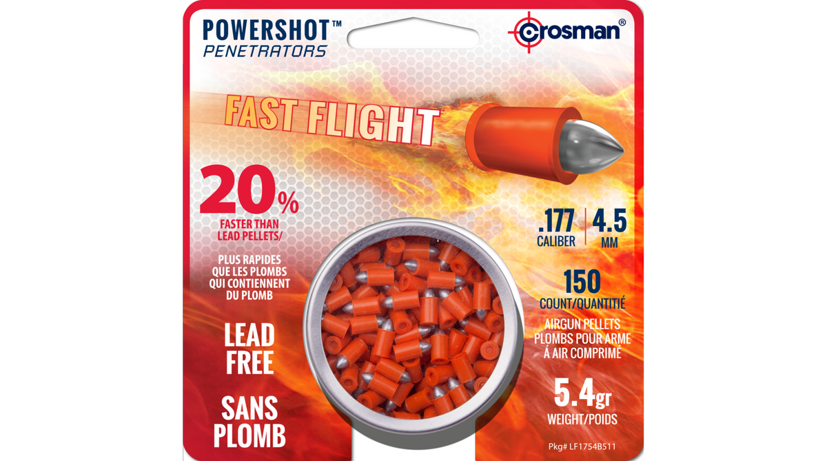 Powershot Fast Flight Penetrators .177 cal Lead Pellets - 5.4 gr - 4.5 mm - 150/Box