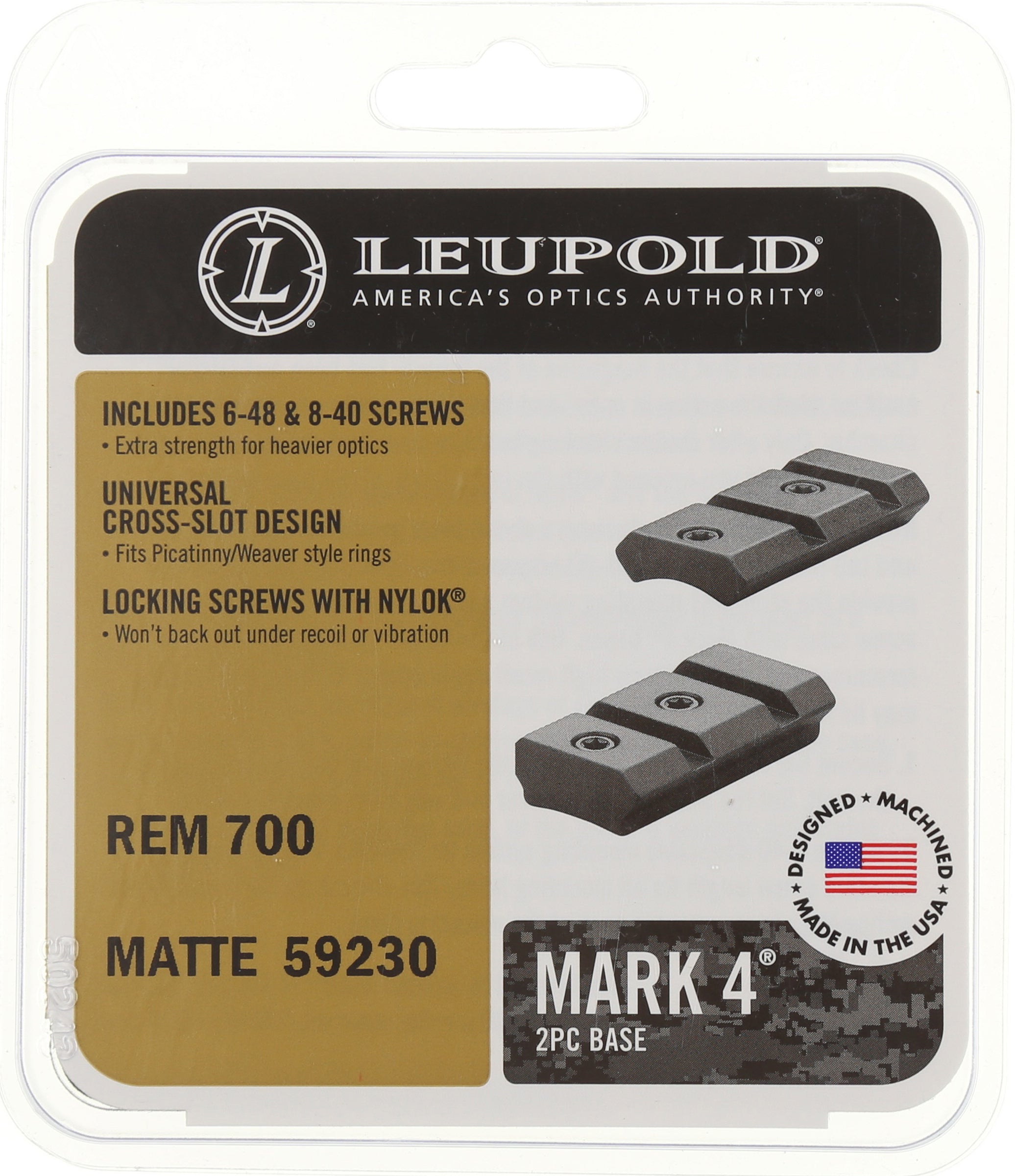 Mark 4 Remington 700 Scope Base - Matte - 2 pcs