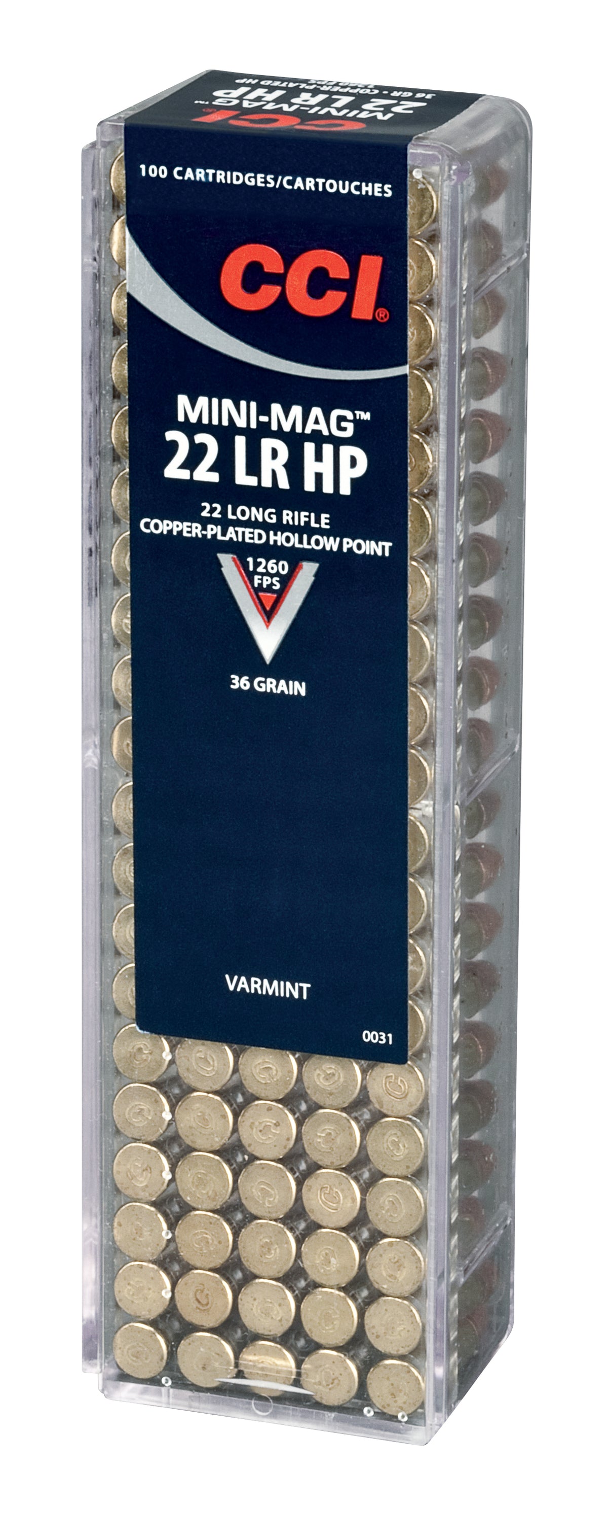 Mini-Mag HP .22 LR cal Cartridge - 36 gr - 100/Box