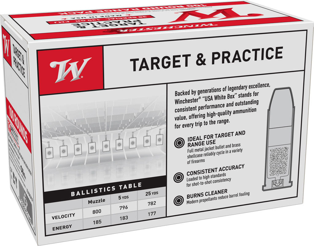 Target and Practice Centrefire Handgun Cartridges - 100/Box
