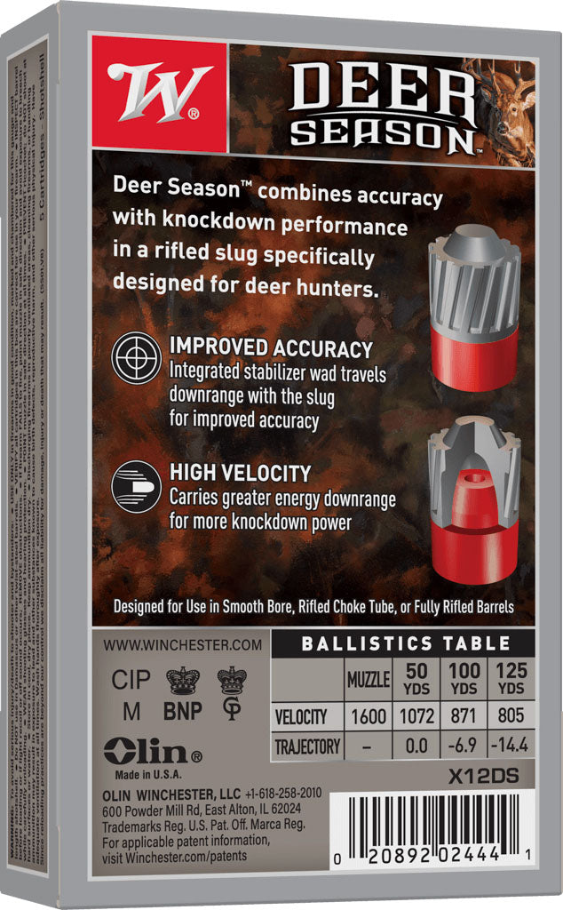 Deer Season 12 ga. Slugs - 2 3/4 in. - 5/Box