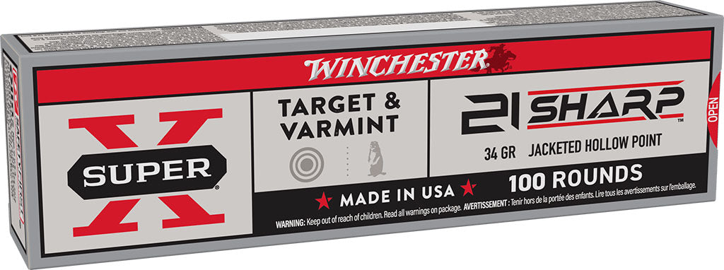 21 Sharp .22 Rimfire Ammunition - 34 gr - 100/Box