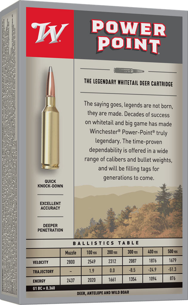 Power-Point 7 mm-08 REM cal. Centrefire Rifle Cartridges - 140 gr - 20/Box