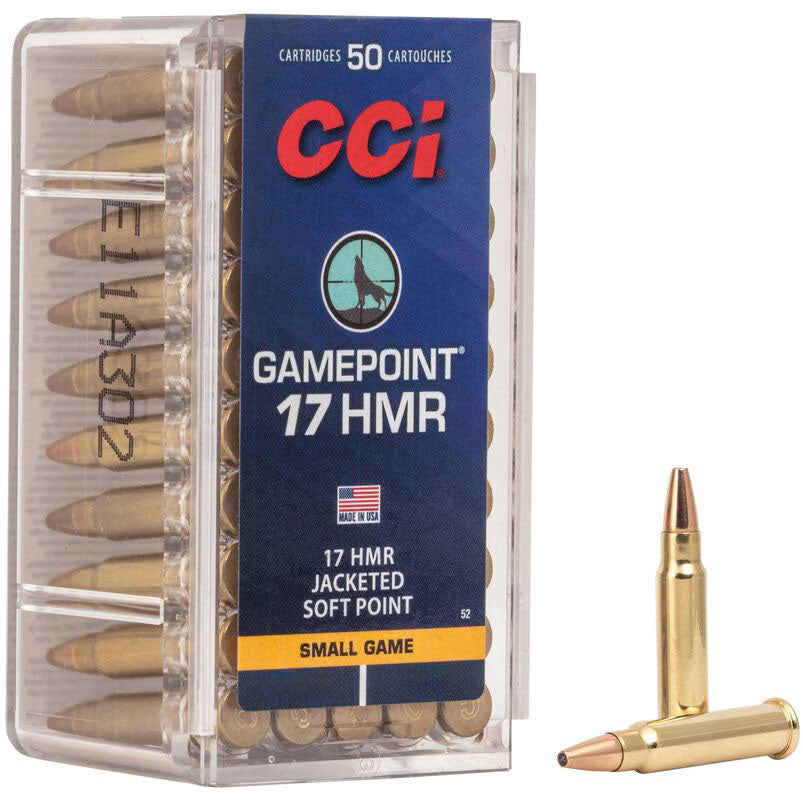 Gamepoint .17 HMR cal Rimfire Cartridges - 20 gr - 50/Box