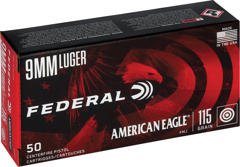 Federal American Eagle Handgun 9 mm LUGER ga. Cartridges